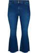 Ellen bootcut jeans med skåret kant, Blue denim, Packshot image number 0