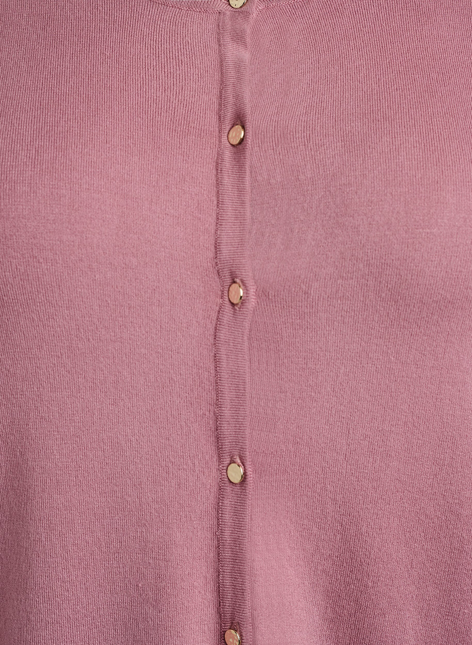 Zizzi Kortermet strikket cardigan i viskose, Rosa, Packshot image number 2