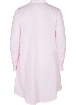 Bomullsskjorte med striper og volanger, Pink Stripe, Packshot image number 1