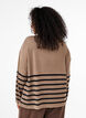 Bluse med høy hals og lange ermer, Beige, Model image number 2