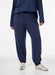 Joggebukser med h&oslash;y midje og sn&oslash;ring, Bl&aring;, Model image number 2