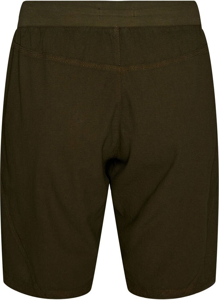 L&oslash;s shorts av bomull med lommer, Gr&oslash;nn, Packshot image number 1