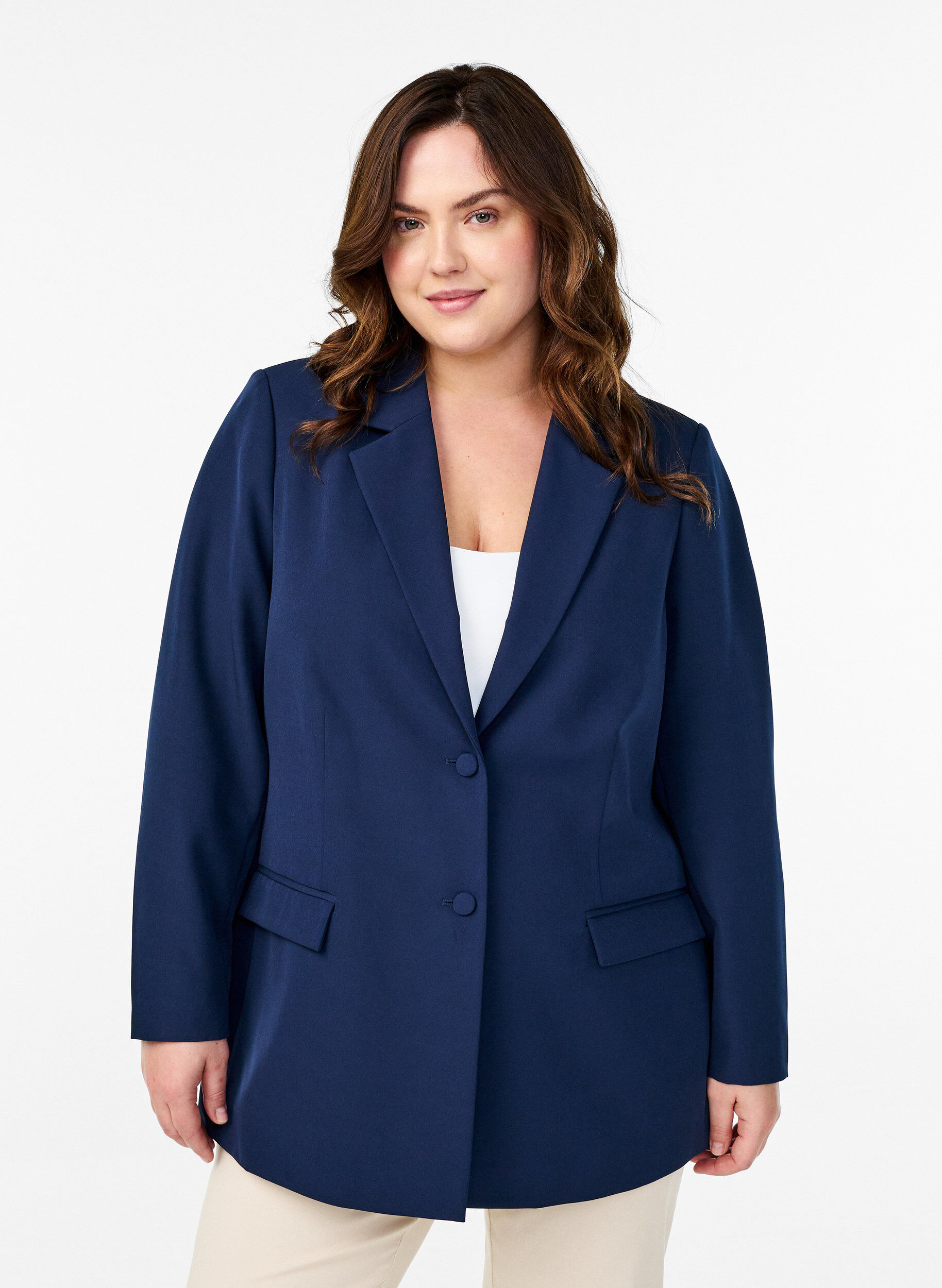 ZizziKlassisk blazer med knappelukking, Bl&aring;, Model image number 0