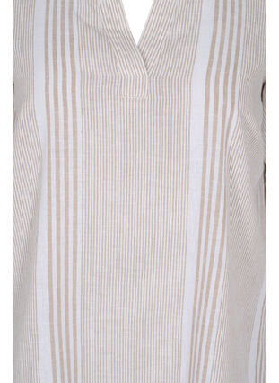 Stripet kjole i bomull og lin, White Taupe Stripe, Packshot image number 2