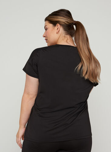 T-skjorte til trening med mesh, Black, Model image number 1