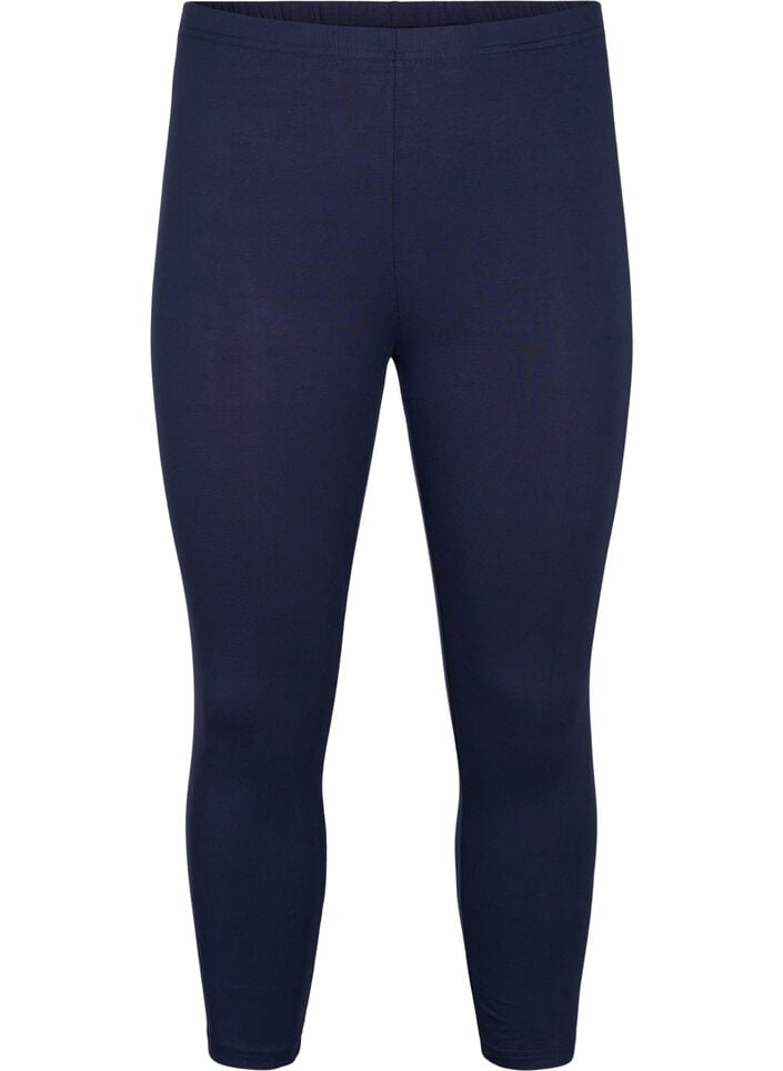Basisleggings i viskose med 3/4-lengde, Bl&aring;, Packshot image number 0