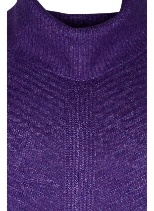 Strikket poncho med rullekrage, Ultra Violet Mel., Packshot image number 2