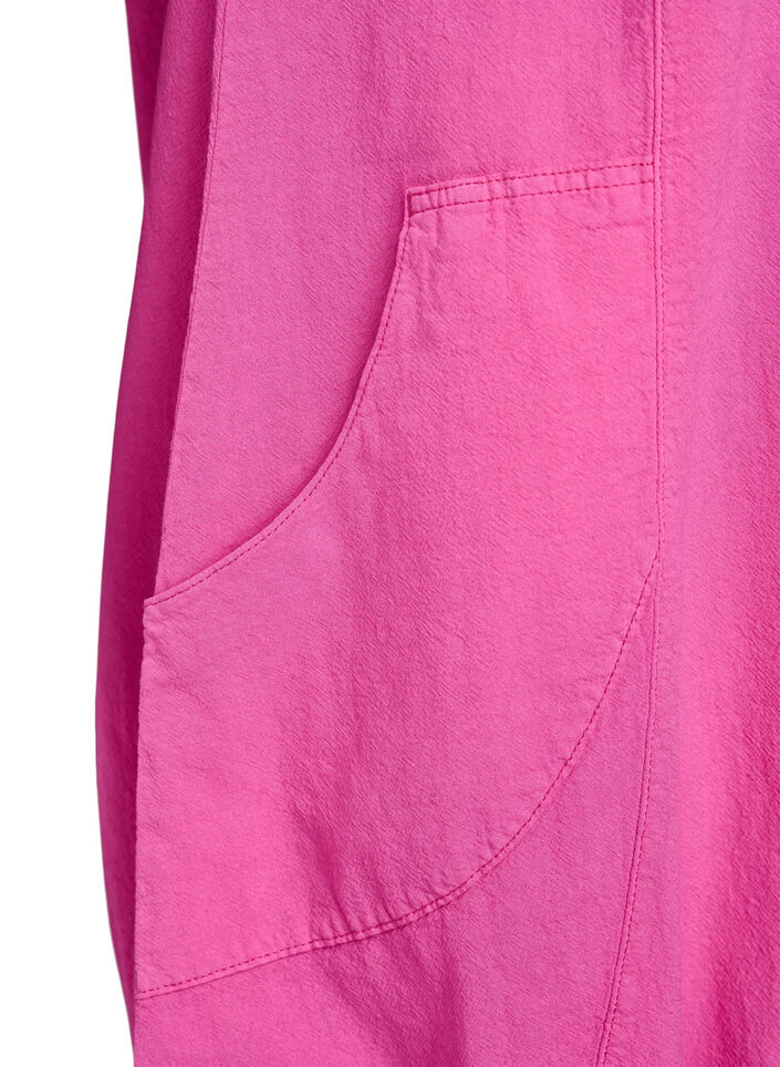 Kortermet bomullskjole, Rosa, Packshot image number 3