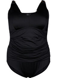 Badedrakt med polstring og drapering, Black