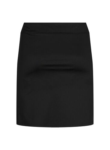 Tettsittende skjørt med glidelås i siden, Black, Packshot image number 1