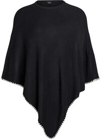Finstrikket poncho, Svart Finstrikket poncho