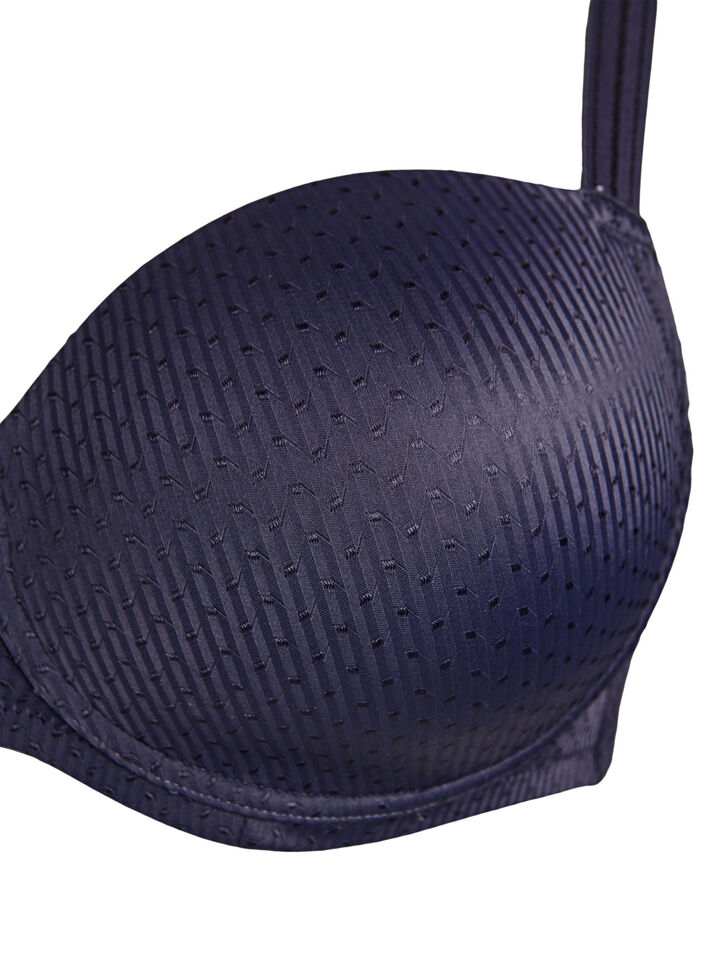 Formpresset bøyle-BH med mønster, Blå, Packshot image number 2