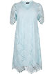 Heklet kjole med korte ermer, Delicate Blue, Packshot image number 0