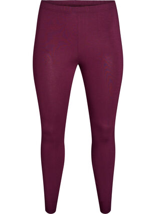 Zizzi Basis leggings i viskose, Mørk Bordeaux, Packshot image number 0