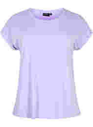 Kortermet T-skjorte i bomullsblanding, Lavender