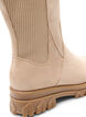 Wide fit – Chunky støvler i imitert semsket skinn, Beige, Packshot image number 4