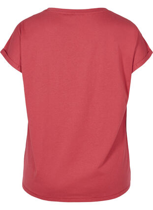 Kortermet t-skjorte i bomull, Earth Red, Packshot image number 1