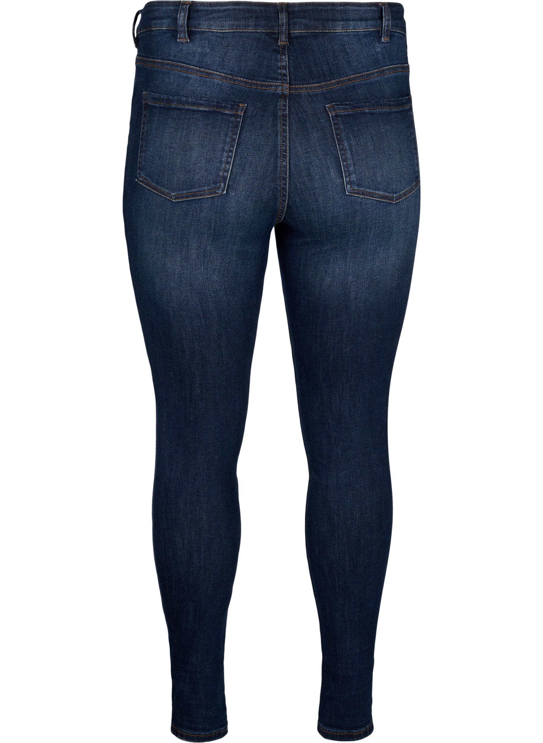 Zizzi Supersmale jeans med h&oslash;y midje, Dark Blue, Packshot image number 1