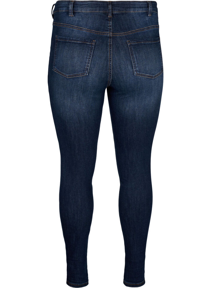 Supersmale jeans med h&oslash;y midje, Dark Blue, Packshot image number 1