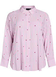 Nattkjole med striper og hjerter, Mauve Mist Stripe