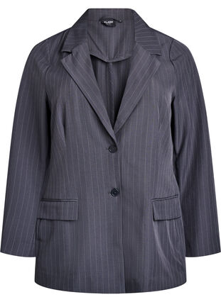 Zizzi FLASH - Blazer med lommer og splitter, Grå, Packshot image number 0