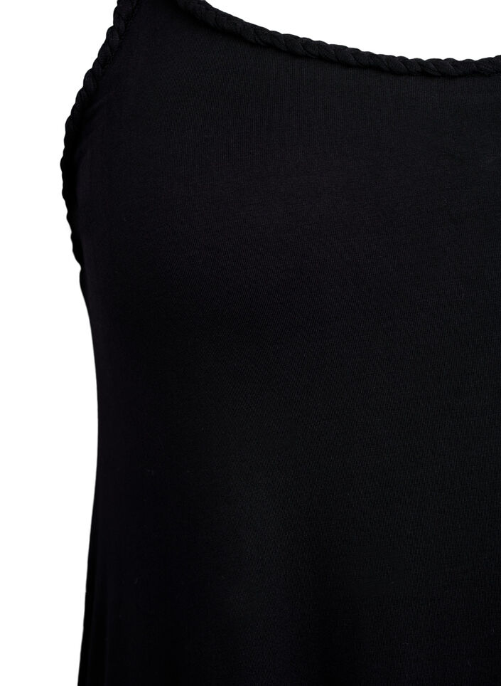 Strandkjole i viskose med flettede stropper, Svart, Packshot image number 2