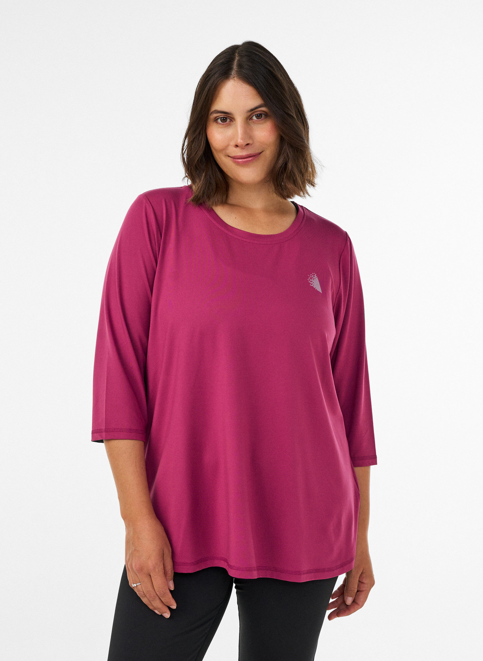 Treningsgenser med 3/4-ermer, Rosa, Model