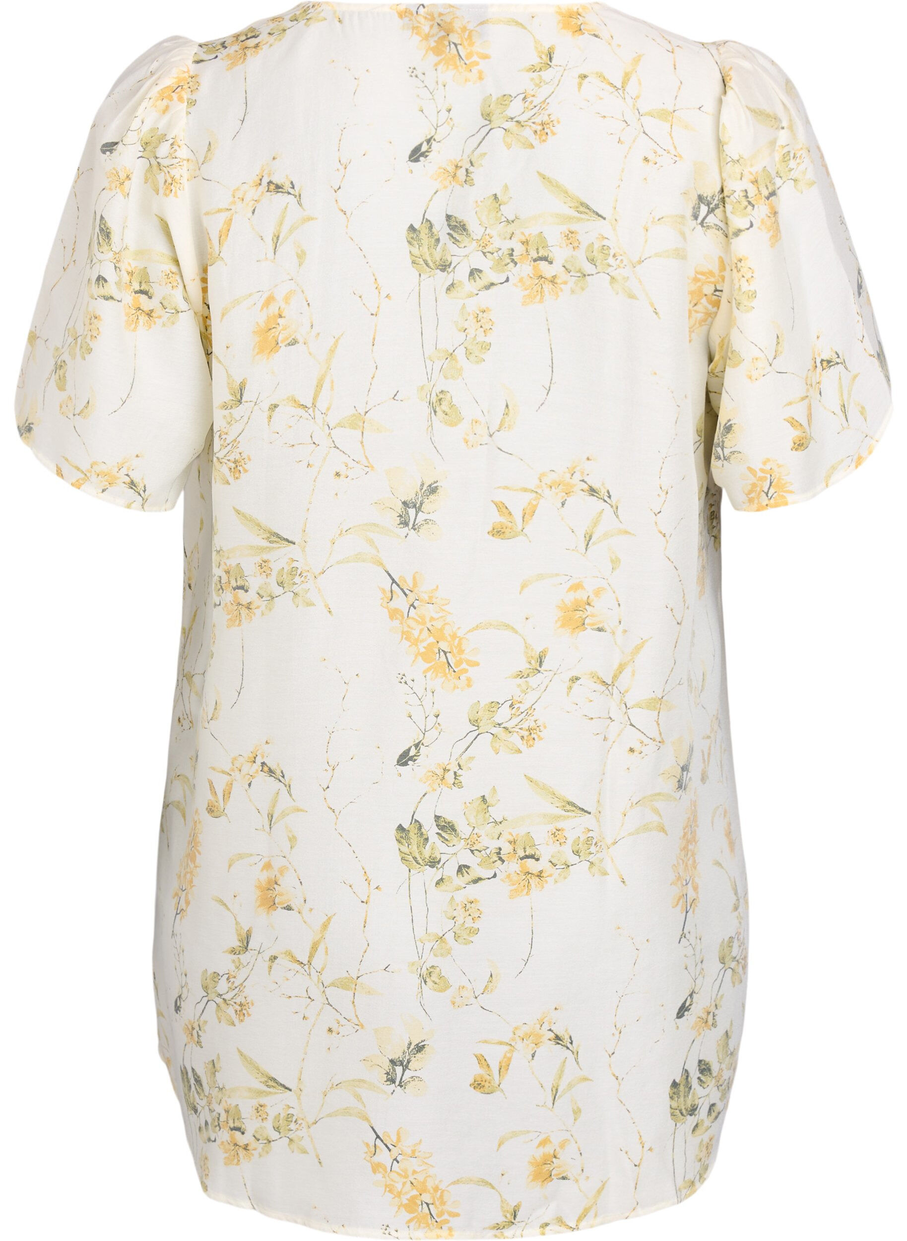 Zizzi A-formet tunika med korte ermer, Gul, Packshot image number 1