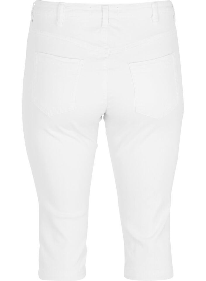 Amy capribukser med h&oslash;yt liv og super slim fit, Hvit, Packshot image number 1