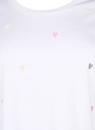 T-skjorte i økologisk bomull med hjerter, Bright W. Love Emb., Packshot image number 2