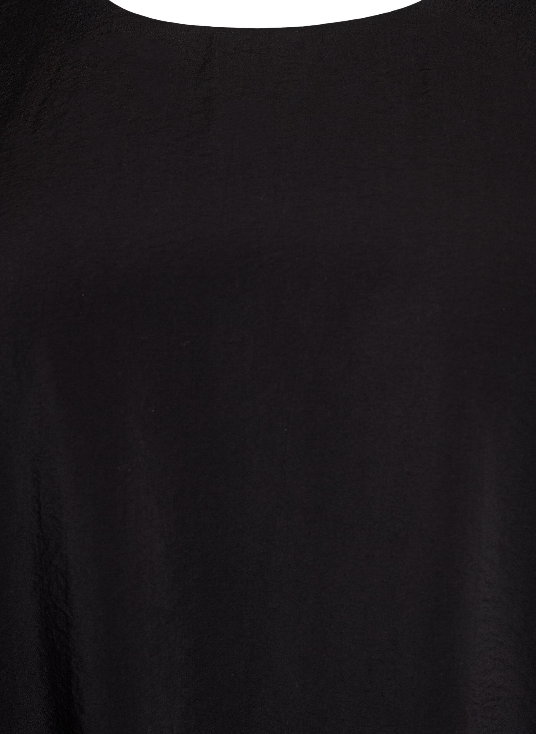 Zizzi Knelang ballongkjole med lommer, Svart, Packshot image number 2