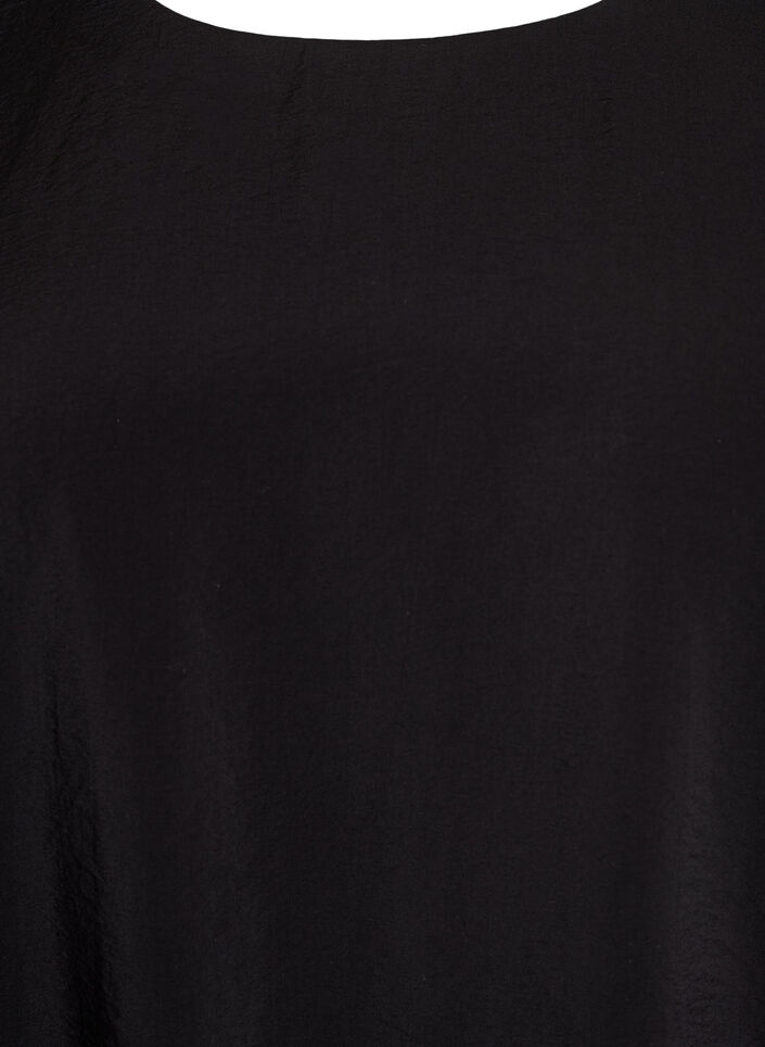 Knelang ballongkjole med lommer, Svart, Packshot image number 2