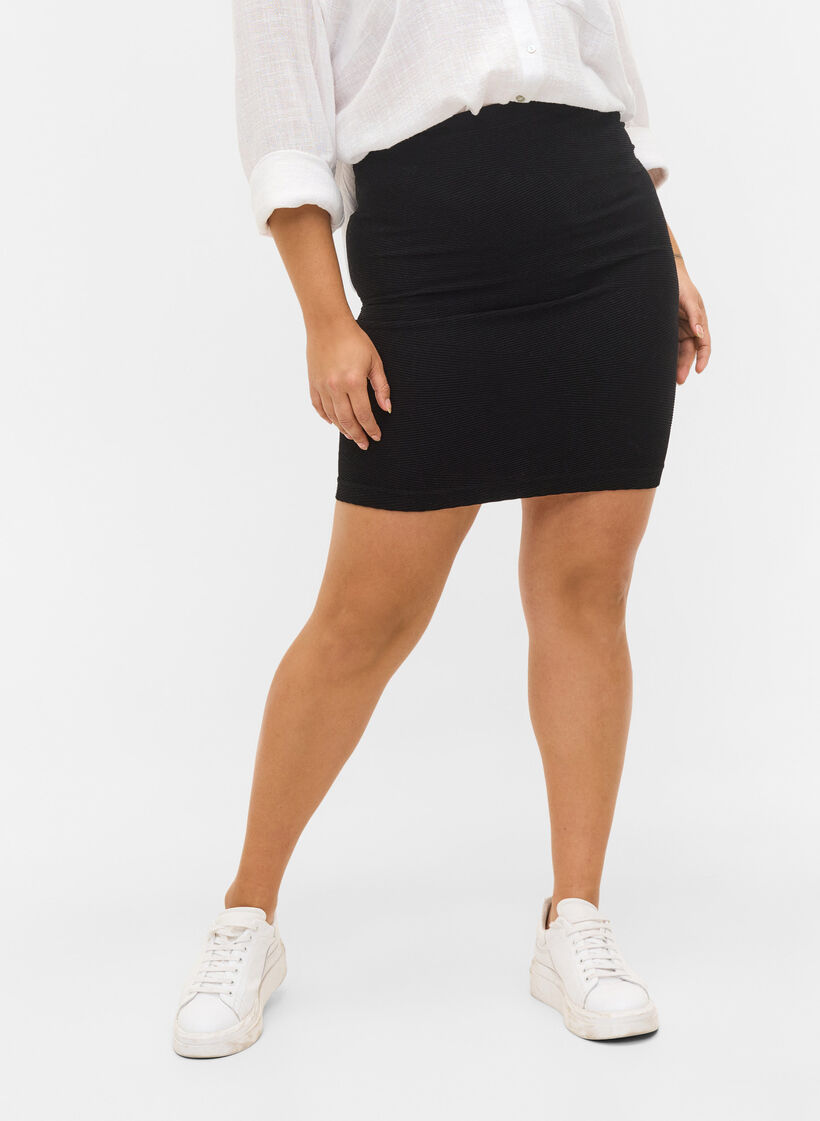 Tettsittende sømløst skjørt, Black, Model image number 3