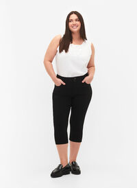 Tettsittende capribukse i viskosemiks, Black, Model