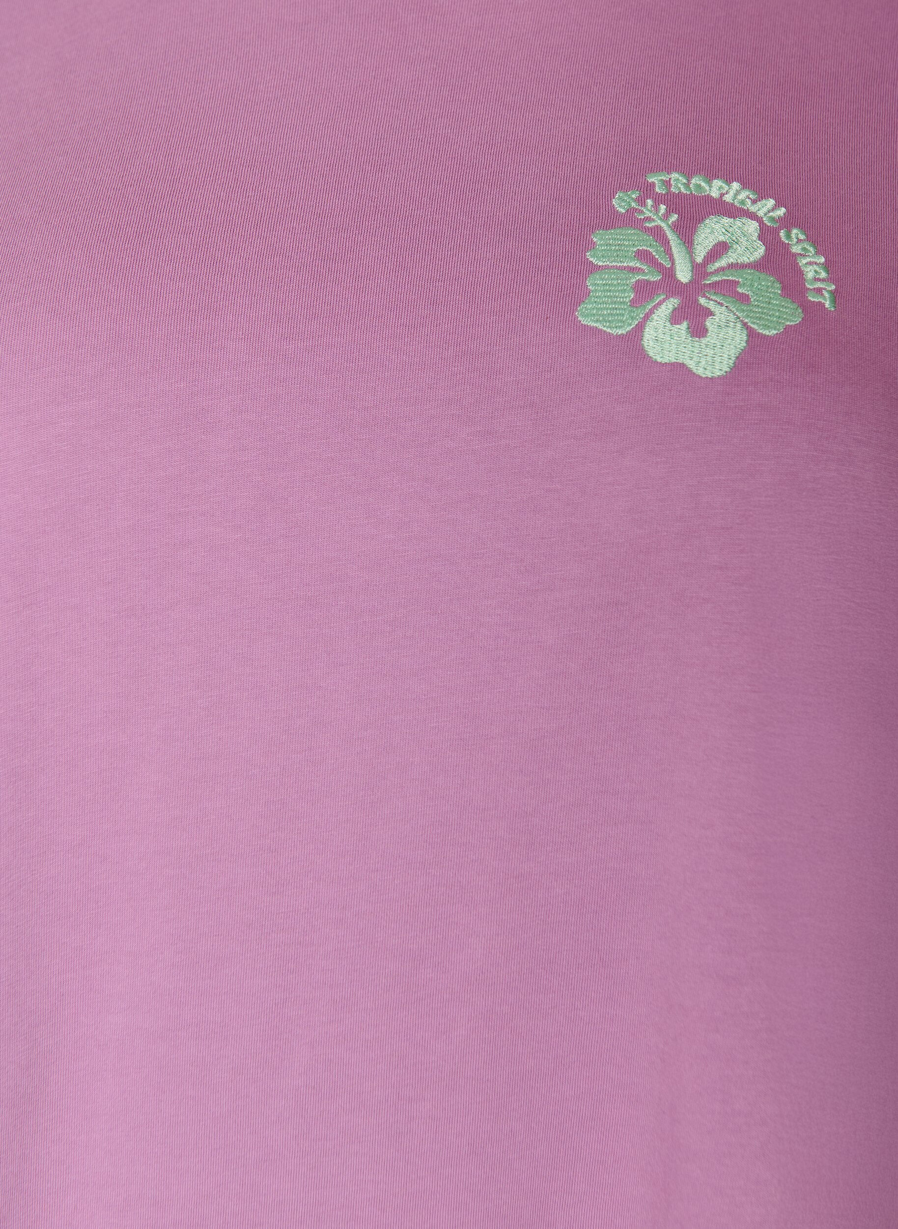 ZizziT-skjorte i &oslash;kologisk bomull med ryggtrykk, Rosa, Packshot image number 2