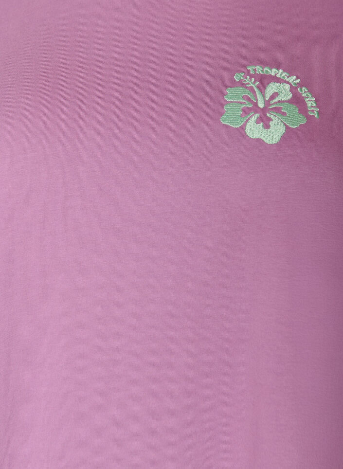T-skjorte i &oslash;kologisk bomull med ryggtrykk, Rosa, Packshot image number 2