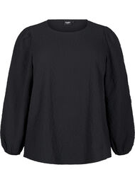 FLASH - Langermet bluse med små blomster, Black