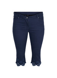 Knickers med broderi anglaise, Dark Blue