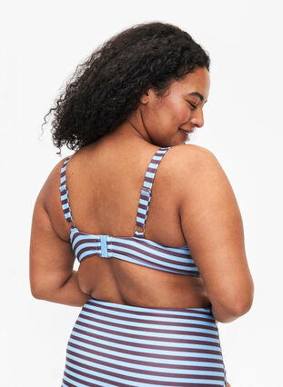 Zizzi Bikini-BH med bøyler og trykk, Blå, Model image number 1