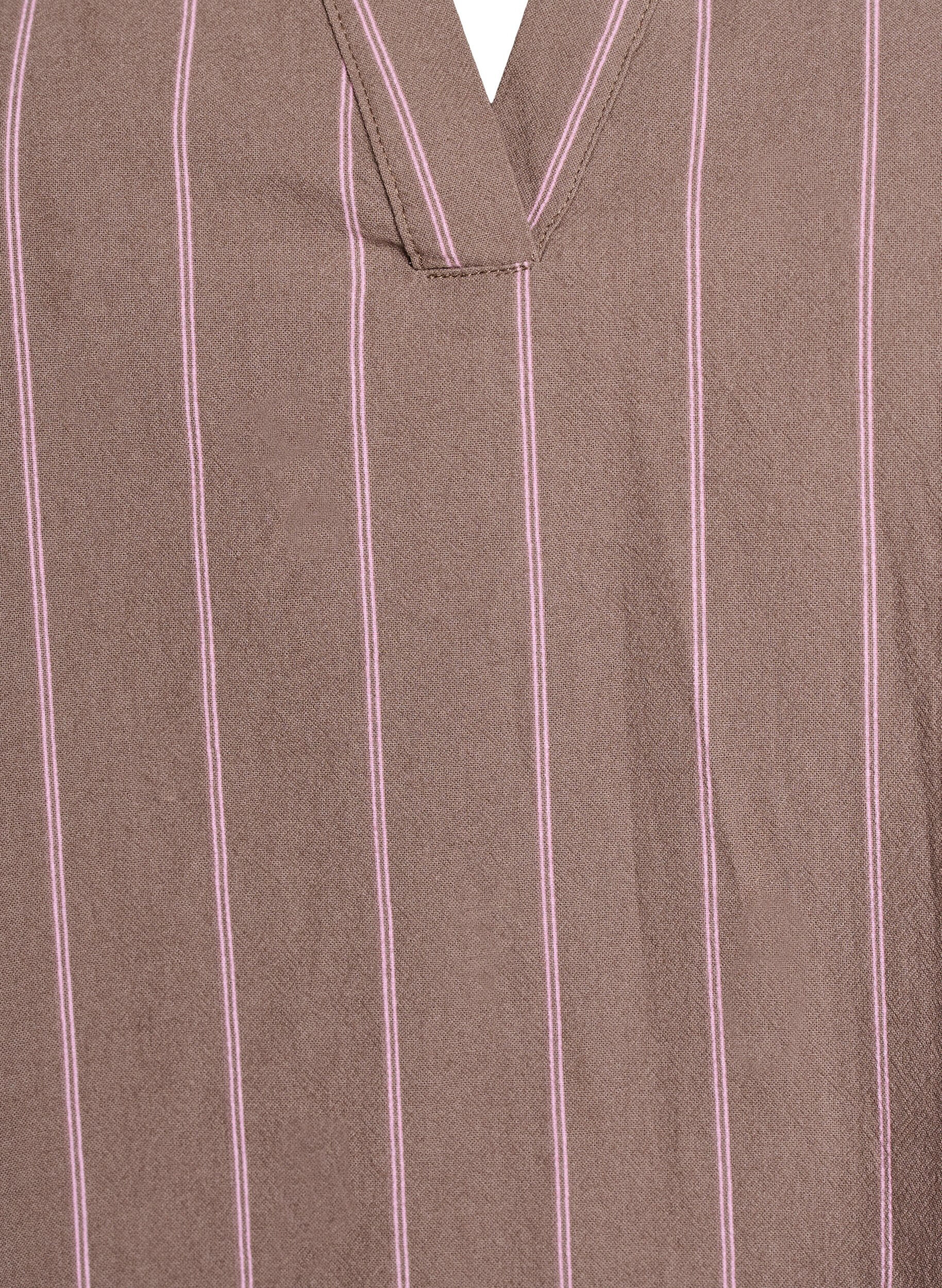 Zizzi Tunika med V-hals og rysjedetaljer, Brun, Packshot image number 2