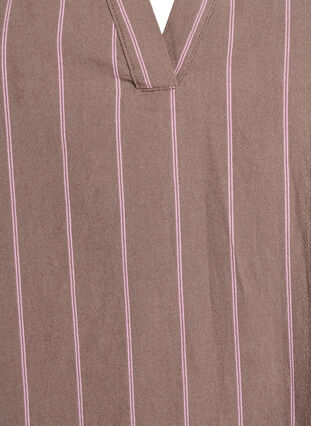 Zizzi Tunika med V-hals og rysjedetaljer, Brun, Packshot image number 2