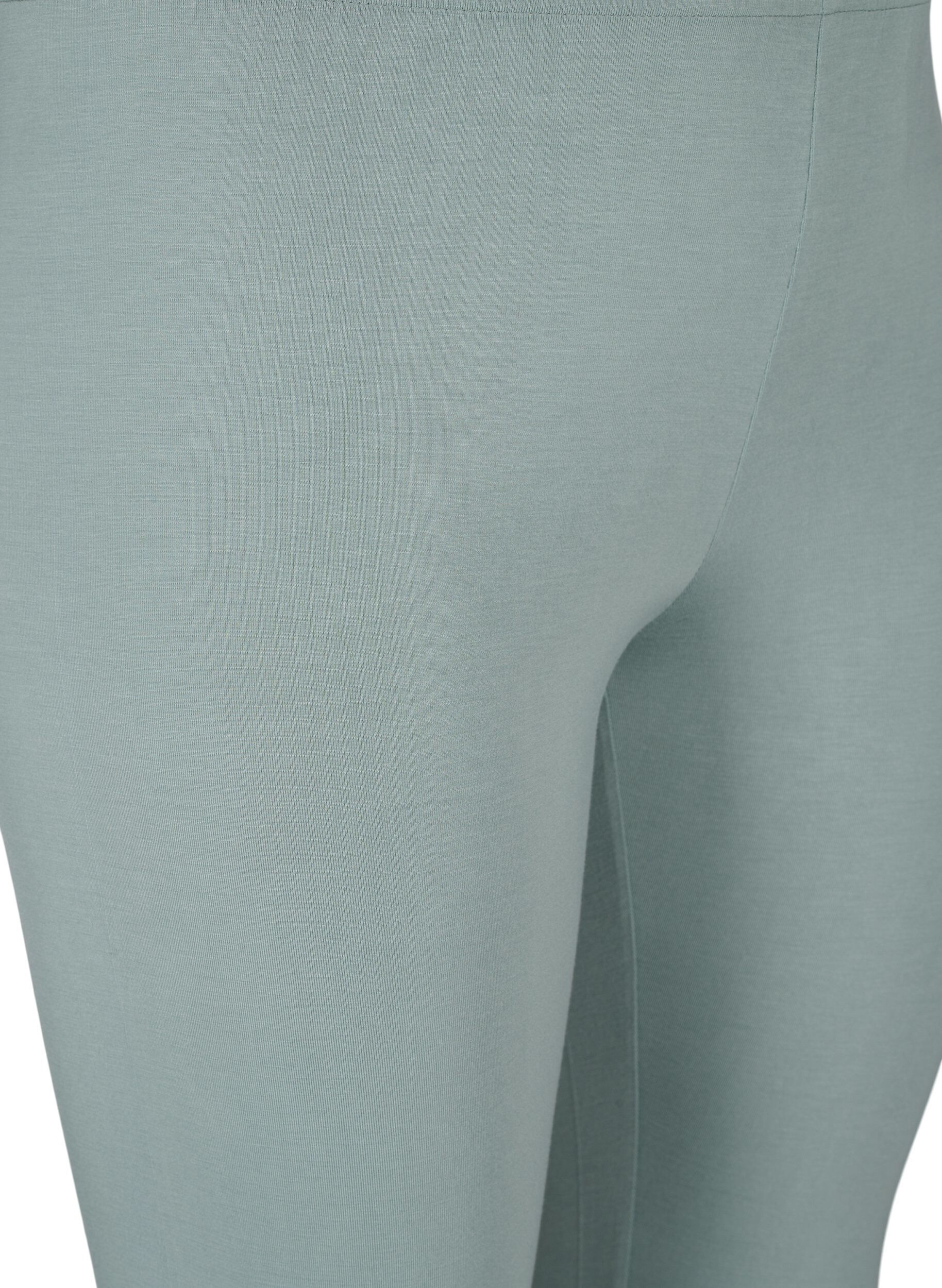 Zizzi Basic 3/4-length viskosetights, Gr&oslash;nn, Packshot image number 2