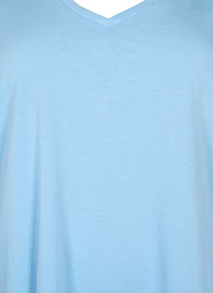 Kortermet T-skjorte med V-hals, Placid Blue, Packshot image number 2