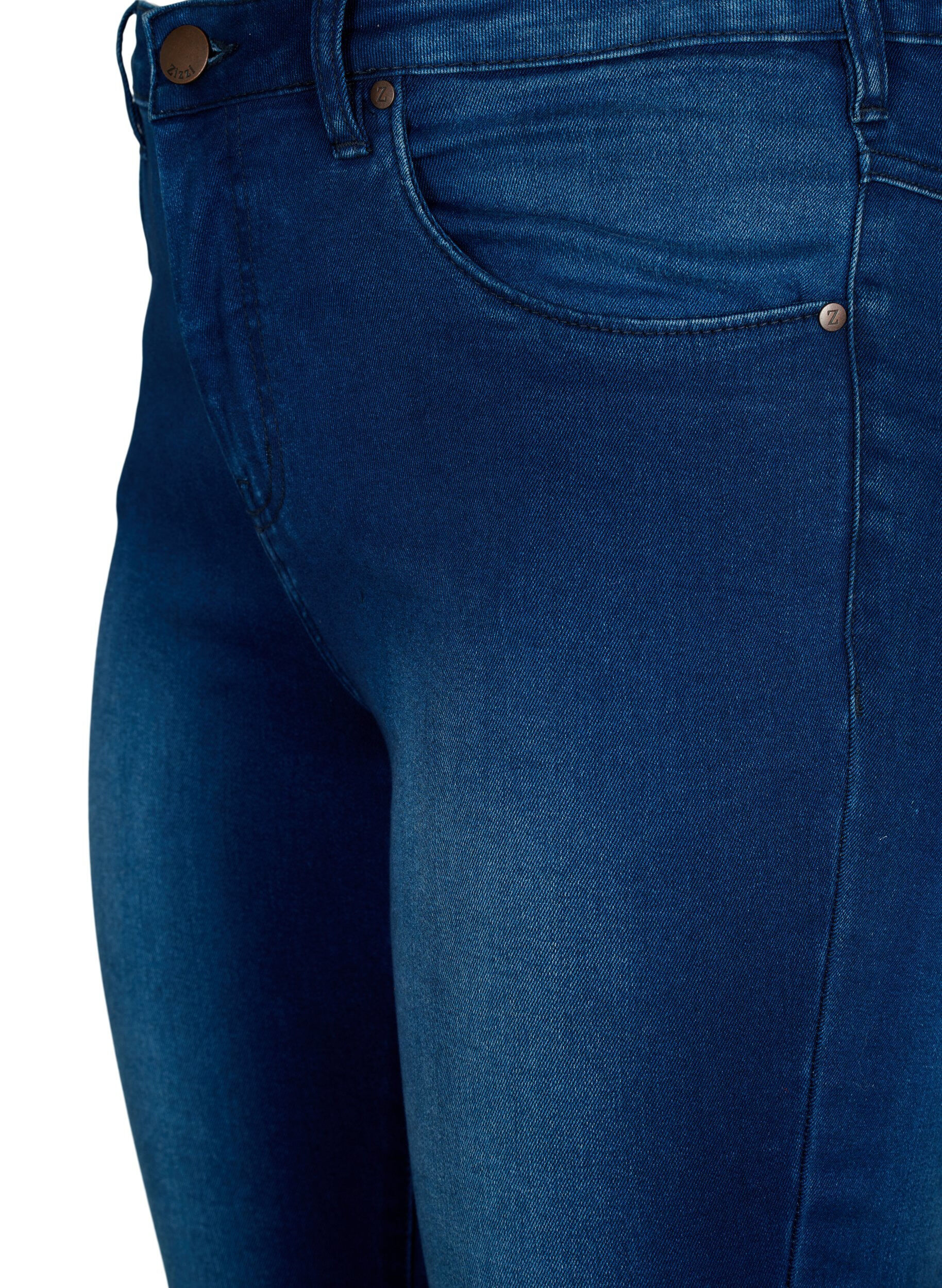 Zizzi Supersmale Amy-jeans med h&oslash;y midje, Blue Denim, Packshot image number 2