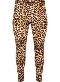 Viskose leggings med leopardmønster