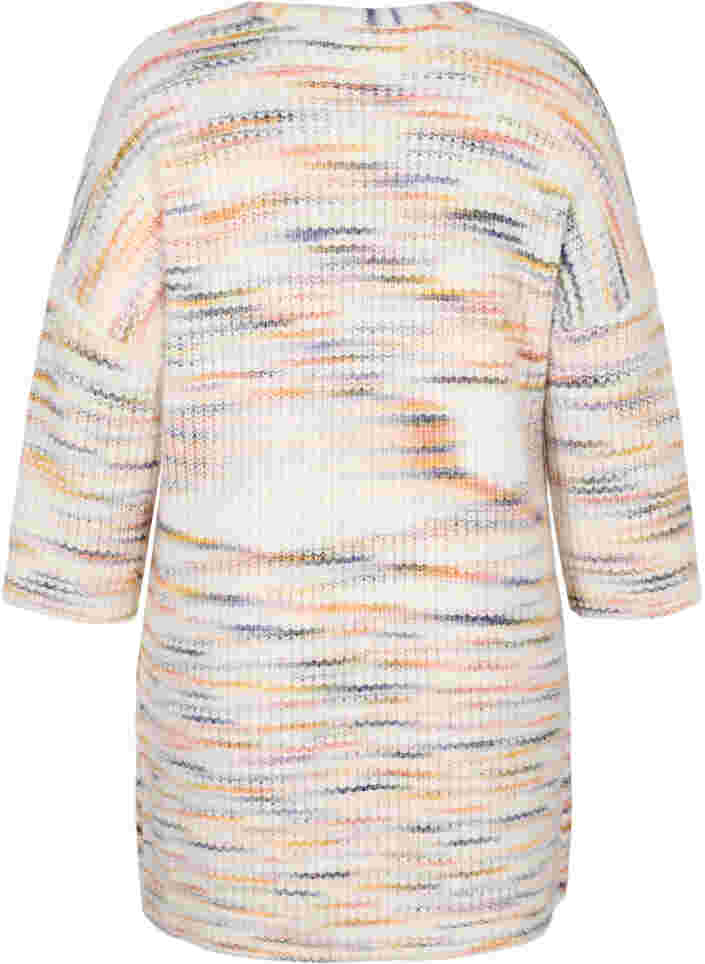 Melert strikket cardigan med cropped ermer, Multi Color, Packshot image number 1