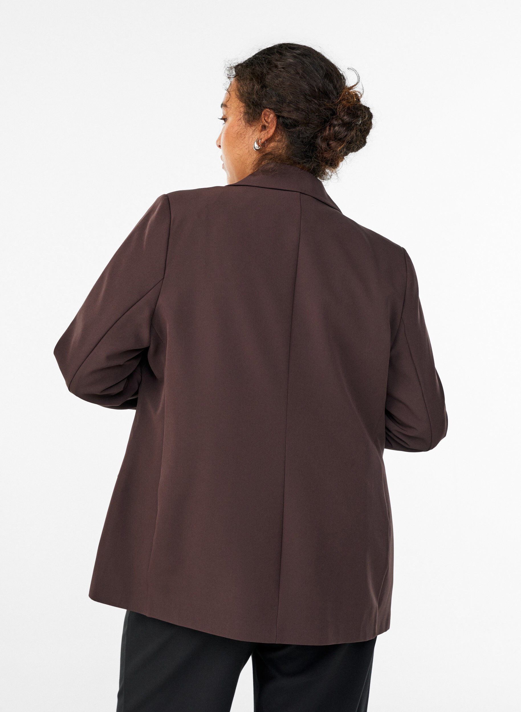 ZizziKlassisk blazer med knappelukking, Brun, Model image number 2