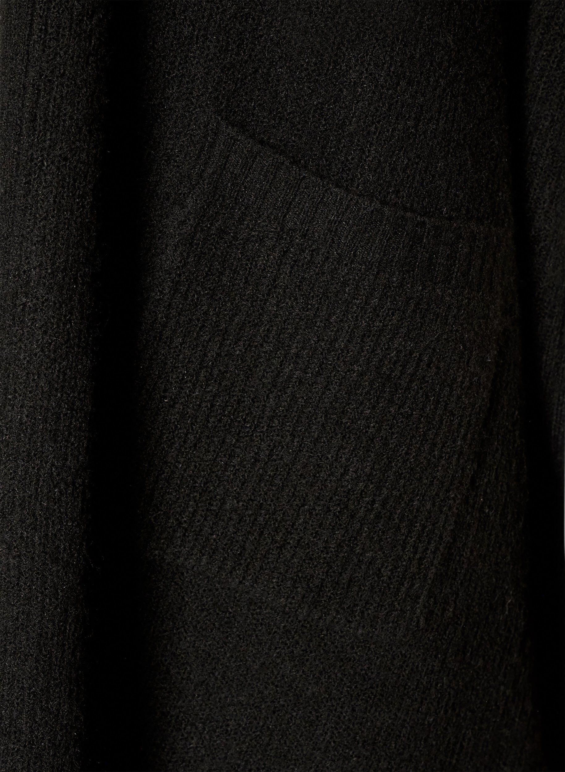 ZizziCardigan med &aring;pen front og vide ermer, Svart, Packshot image number 3