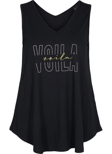 Treningstopp i viskose med A-form, Black w. VOILA, Packshot image number 0