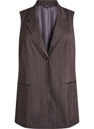 Pinstripe vest med jakkeslag, Brun